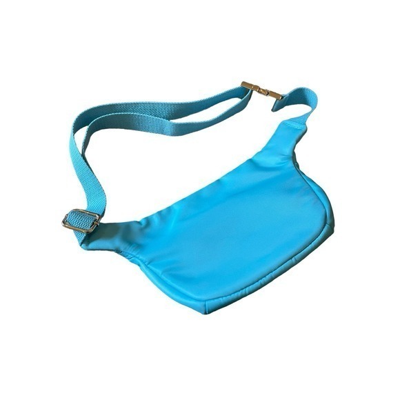 NWOT‎ Pink Lily Nylon Aqua with Gold Belt Bag w/ Adjustable Strap - Picture 9 of 12